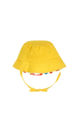 Dubbelzijdig bobhoedje Sunday - Geel