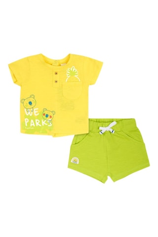 T-shirt en Short Sunday - Groen en geel