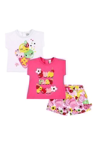 2 T-shirts en Short Creamy Ice - Roze