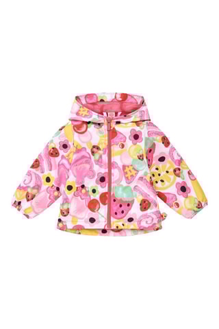 Windjack met Capuchon Creamy Ice - Wit en roze