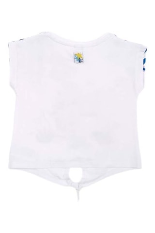 Geknoopt T-shirt Ocean Wonders - Wit en blauw