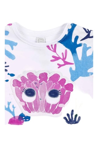 T-shirt en Short Ocean Wonders - Wit en blauw