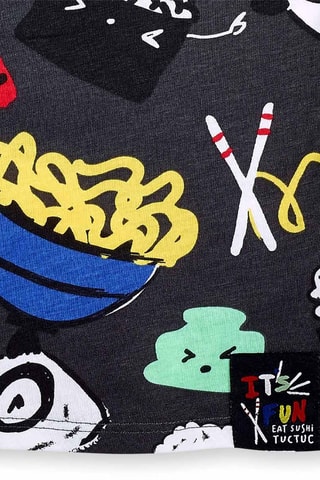 T-shirt Hey Sushi - Zwart