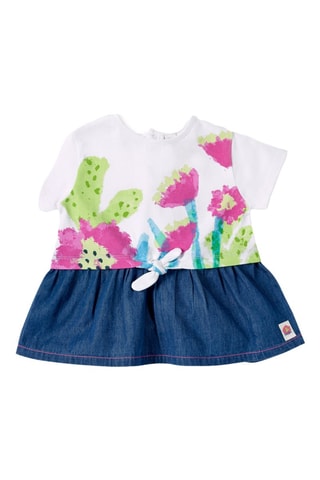 Jurk met trompe-l’oeil Tropadelic - Wit