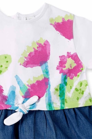 Jurk met trompe-l’oeil Tropadelic - Wit