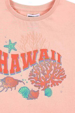 T-shirt en Short Island Life - Oranje en roze