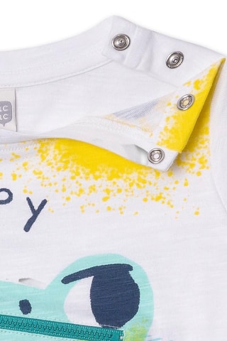 T-shirt Treasure Island - Wit en blauw