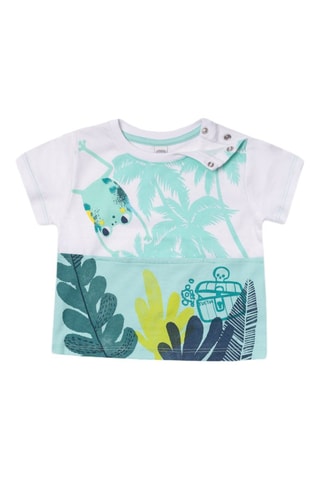T-shirt Treasure Island - Wit en groen