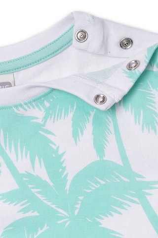 T-shirt Treasure Island - Wit en groen