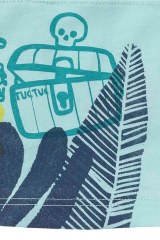 T-shirt Treasure Island - Wit en groen