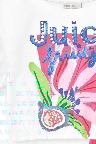 T-shirt en Short Acid Bloom - Wit en roze