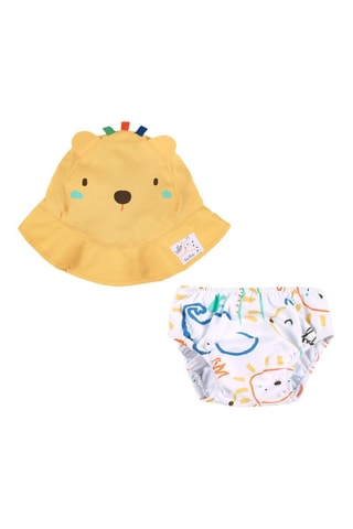 Bobhoedje en Zwemslip Animal Life - Wit en geel