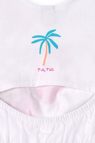Jurk met trompe-l'oeil Laguna Beach - Wit en roze
