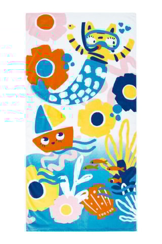 Badlaken Salty Air - Wit en blauw