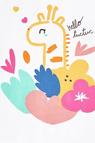 T-shirt en Legging Animal Life - Wit en roze