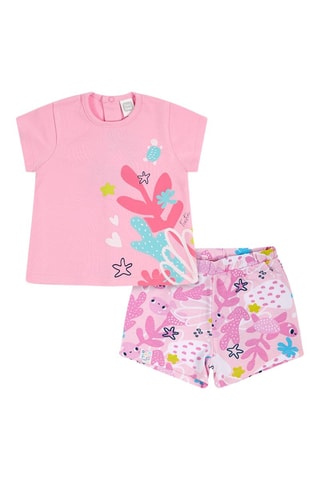 T-shirt en Short Turtles - Roze