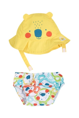 Bobhoedje en Bikinibroekje Sunday - Wit en geel