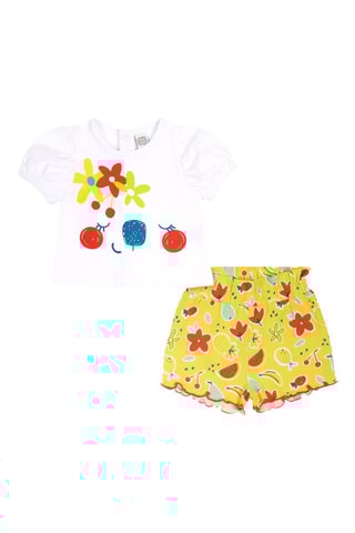 T-shirt en Short Sunday - Wit en geel