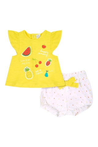 T-shirt en Bloomer Sunday - Wit en geel