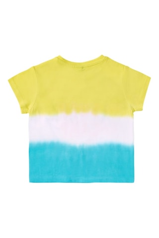 T-shirt Dip and Dye Laguna Beach - Wit, blauw en geel
