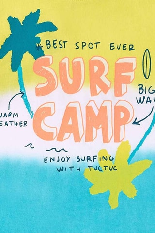 T-shirt Dip and Dye Laguna Beach - Wit, blauw en geel