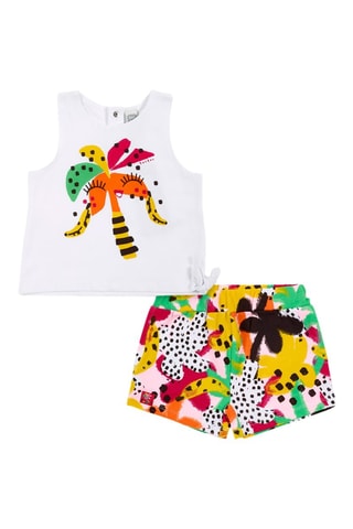 T-shirt en Short Banana Records - Wit en oranje