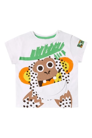 T-shirt Banana Records - Wit en groen