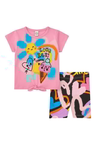 T-shirt en Broekje First Have Fun - Paars