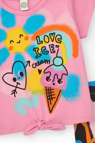 T-shirt en Broekje First Have Fun - Paars