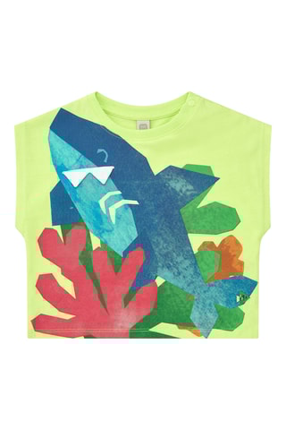 Cropped T-shirt Color The Sea - Geel