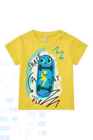 T-shirt First have fun - Geel