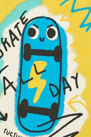 T-shirt First have fun - Geel