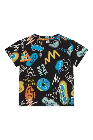 T-shirt First have fun - Zwart