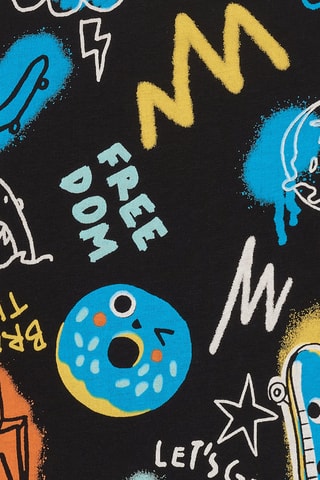 T-shirt First have fun - Zwart