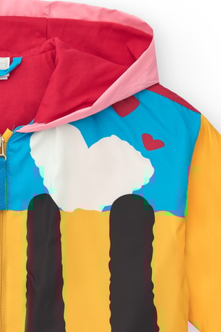 Windjack met capuchon Happy Garden - Roze