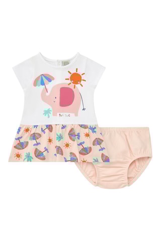 Jurk en Bloomer Tropical Summer - Roze