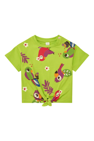 Geknoopt T-shirt en Short Vacay Feelings - Geel