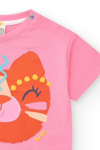 Geknoopt T-shirt Sunrise is a Lemon - Roze