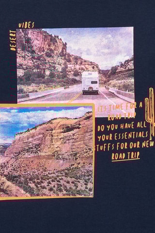 T-shirt Road trip - Blauw