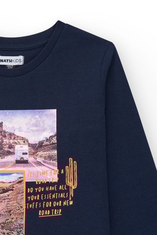 T-shirt Road trip - Blauw