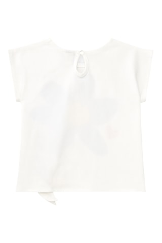 Geknoopt T-shirt Hey buddies - Wit