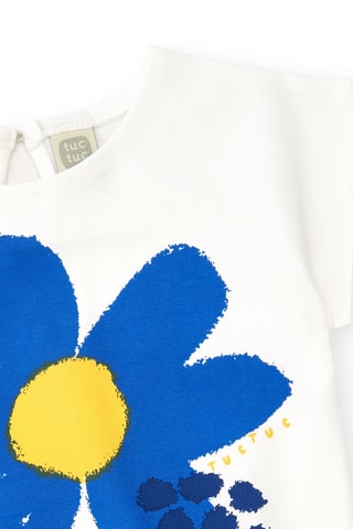 Geknoopt T-shirt Hey buddies - Wit