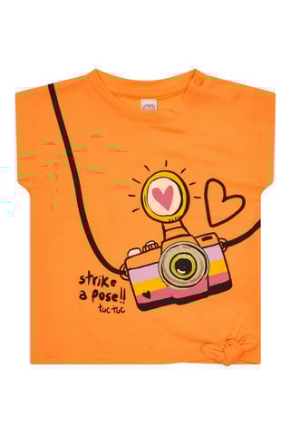 T-shirt Say Cheese - Oranje