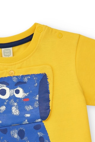 T-shirt Hey buddies - Geel