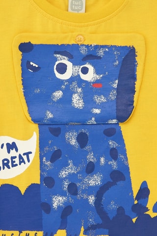 T-shirt Hey buddies - Geel