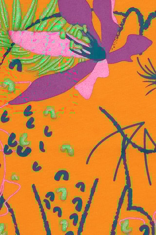 T-shirt Tropical Vibes - Oranje