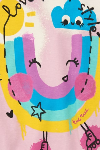 T-shirt First Have Fun - Roze