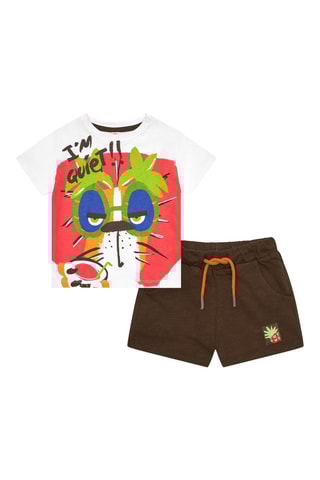 T-shirt en Bermuda Vacay Feelings - Rood