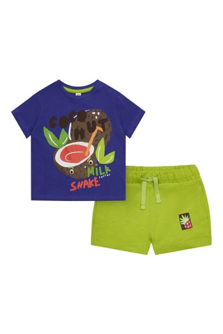 T-shirt en Bermuda Vacay Feelings - Blauw