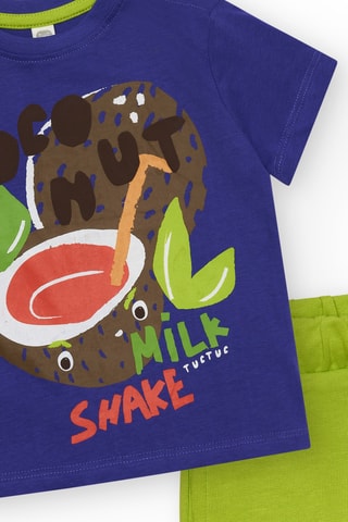 T-shirt en Bermuda Vacay Feelings - Blauw